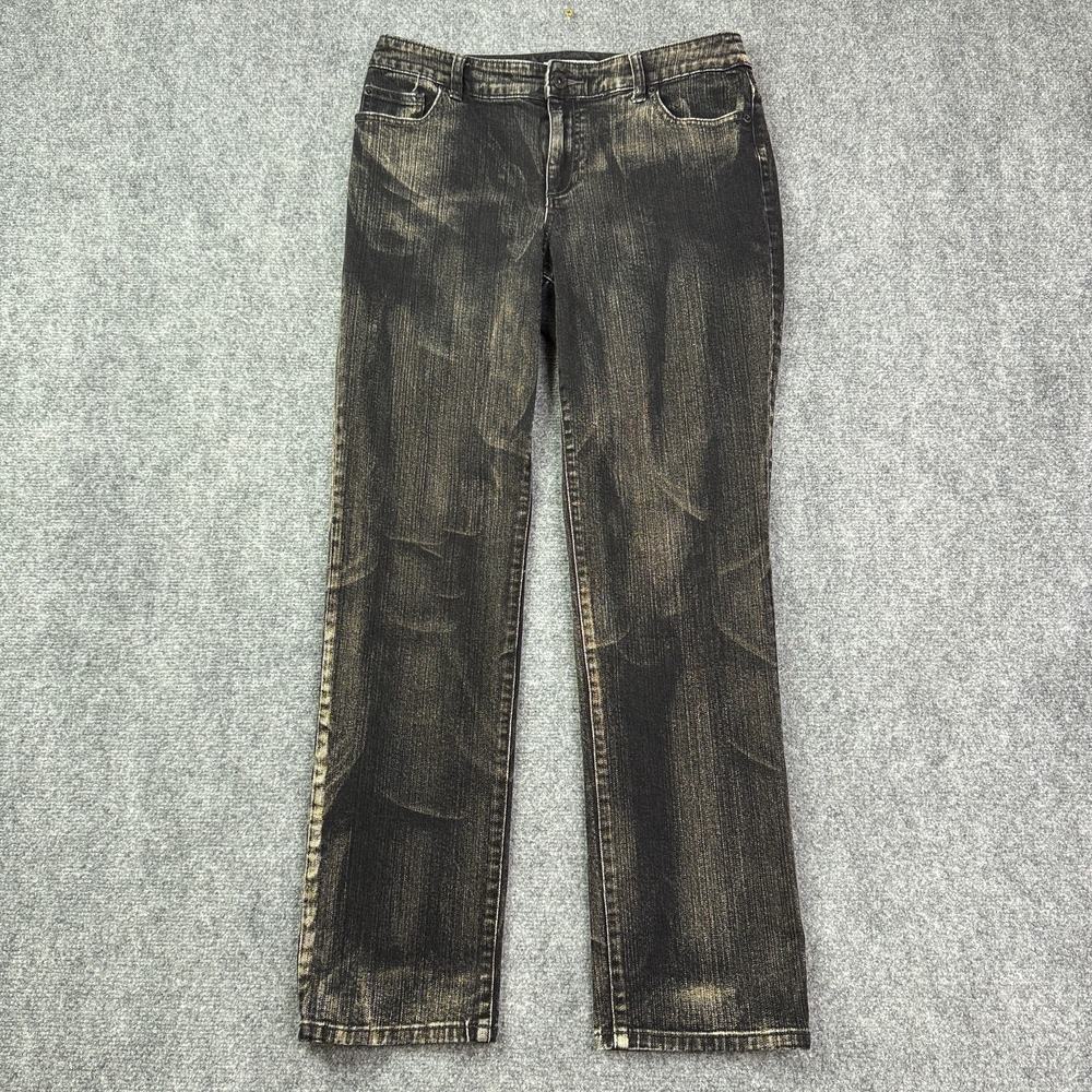 Chicos Ultimate Fit Slim Leg Jeans Womens 1.5 (US 10) Custom Black One Of A Kind